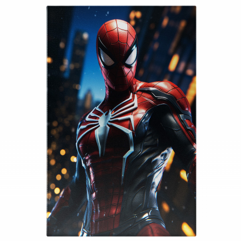 Bust Spider-Man Roșu - Pictură Digitală Animată, Marime 40x25CM