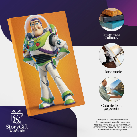 Tablou Canvas:  Buzz Personaj Animat Disney- Toy Sory Pictura Digitala 40x25CM [2]
