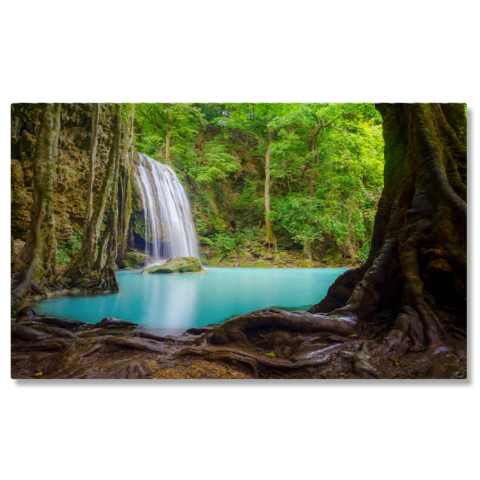 Apă & Natură - Tablou Canvas Cadere de Apa Erawan in Kanchanaburi turcoaz, natura, jungla, Thailand, calatorie 1829 40x25CM
