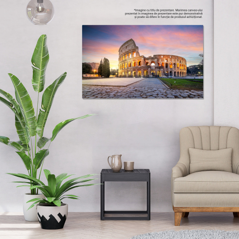 Caderea Serii peste Colosseum - Peisaj Roman, Marime 40x25CM [2]