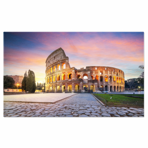 Atracții Turistice - Caderea Serii peste Colosseum - Peisaj Roman, Marime 40x25CM