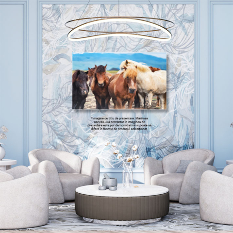 Tablou Canvas Cai salbatici in Islanda, Frumusetea Naturii, cai, natura, Islanda, grup 2411 40x25CM [2]