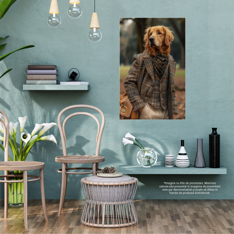 Câine de Afaceri Îmbrăcat Elegant pentru Întâlnire - Pictură Digitală cu Stil Canin, Marime 40x25CM [2]
