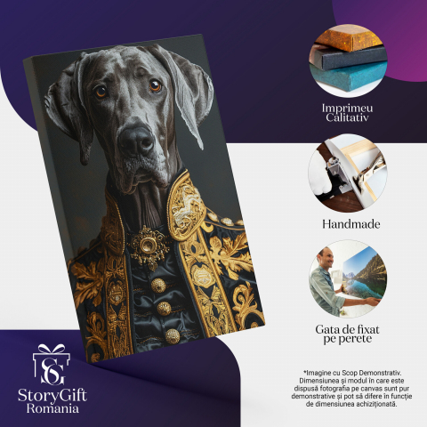 Câine Impunător Îmbrăcat în Stil Regal - În Slujba Onoarei Canine, Marime 40x25CM [1]