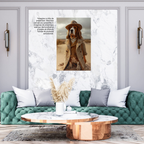 Câinele Distins din Deșert - Tablou Canvas cu Pictură Digitală și Eleganță Canină, Marime 40x25CM [2]