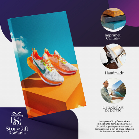 Tablou Canvas - Călătoria Colorată Începe Cu Un Pas: Sneakers Nike Atragători, Marime 90x60CM [1]