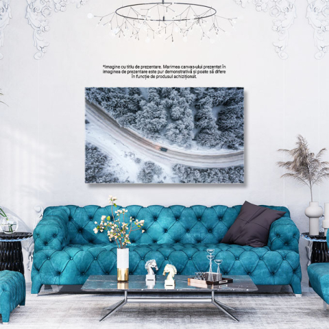 Tablou Canvas Calatorie de Iarna Cu Masina in Munti si Zapada 40x25CM [2]