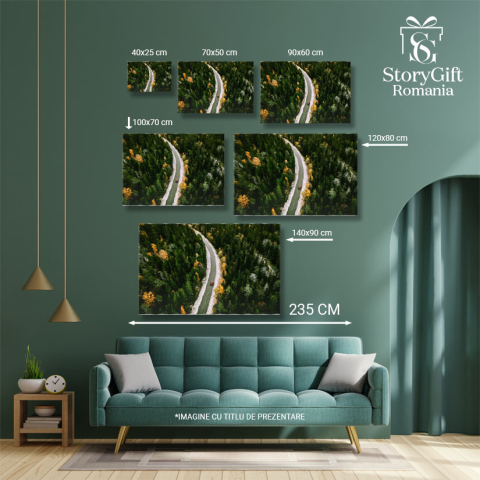 Tablou Canvas - Calatorie prin Europa: drumuri, paduri si culori de toamna 40x25CM [4]