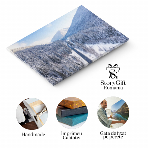 Tablou Canvas Călătorind pe Drumuri Alpine: Peisaje de Iarnă în Europa, Marime 40x25CM [1]