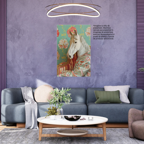 Tablou Canvas Calul Fugit din Carusel în Robă cu Safir, Marime 40x25CM [2]