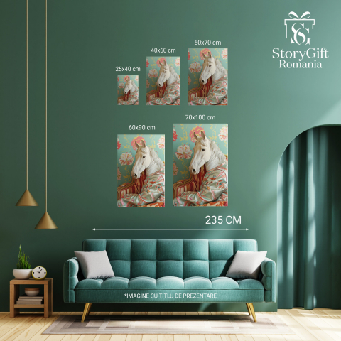 Tablou Canvas Calul Fugit din Carusel în Robă cu Safir, Marime 40x25CM [3]