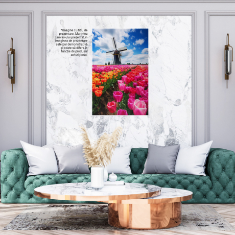 Câmp de Lalele Colorate și Moara de Vânt - Pictură Digitală, Marime 40x25CM [1]