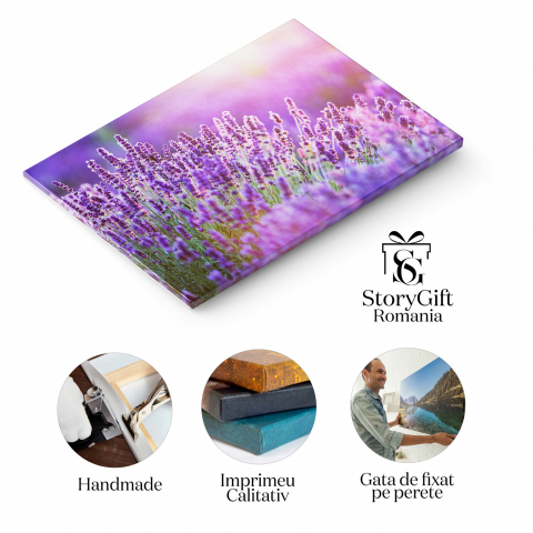 Camp de Lavandă în Lumina Apusului: Frumusețea Naturii, Marime 40x25CM [1]