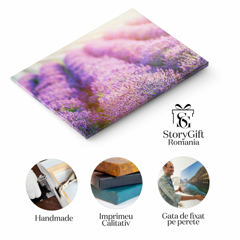 Tablou Canvas: Câmp de Lavandă în Provence - Tradiții și Culoare, Marime 40x25CM [1]