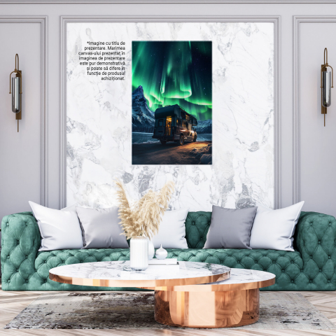 Caravana și Aurora Boreală din Norvegia - Pictură Digitală de Peisaj, Marime 40x25CM [3]