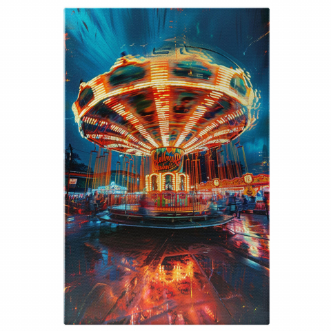 Atracții Turistice - Carusel Colorat în Mișcare - Distracție pentru Copii, Marime 40x25CM