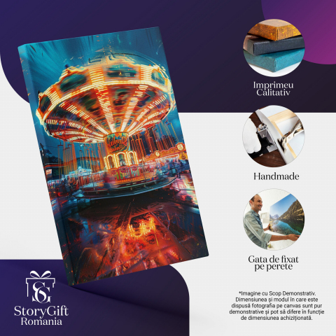 Carusel Colorat în Mișcare - Distracție pentru Copii, Marime 40x25CM [1]