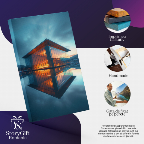 Casa din Geam cu Piscină Imensă - Pictură Digitală, Marime 40x25CM [1]