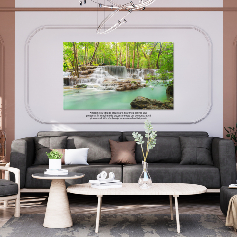 Tablou Canvas Cascada Erawan in Peisajul Natural din Kanchanaburi natura, turism, apa, jungla, peisaj 40x25CM [2]