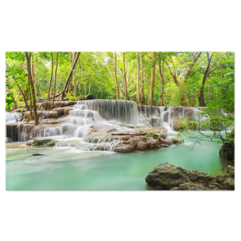 Marimea 90x60CM - Tablou Canvas Cascada Erawan in Peisajul Natural din Kanchanaburi natura, turism, apa, jungla, peisaj 90x60CM