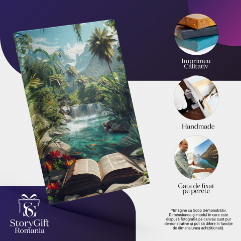 decor lacustru, artă contemporană, frumusețe naturală, atmosferă liniștitoare, peisaj idilic, artă pentru iubitori de natură, cadou aniversar, decor interior, armonie cu natura, pictură relaxantă, Marime 40x25CM [1]