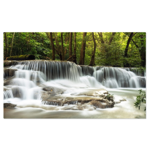 Tablouri Canvas - Tablou Canvas Cascada Minunata in Padurea Adanca Huay Mae Khamin, cascada, padure, prospetime, peisaj, relaxare 100x70CM