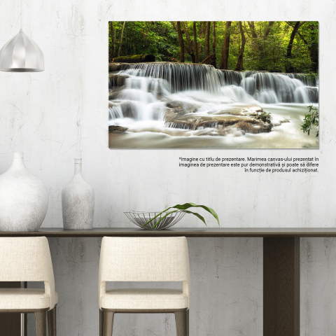 Tablou Canvas Cascada Minunata in Padurea Adanca Huay Mae Khamin, cascada, padure, prospetime, peisaj, relaxare 100x70CM [2]