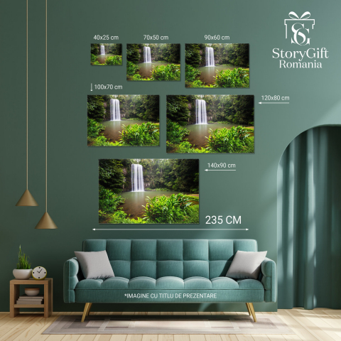 Cascada Queensland, Australia - Peisaj Verde din Junglă, Marime 40x25CM [3]