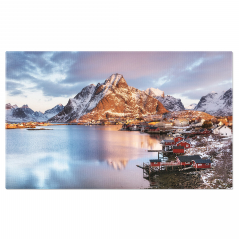 Peisaj - Peisaj Nordic cu Rorbu și Fjord în Insulele Lofoten, Norvegia, Marime 40x25CM