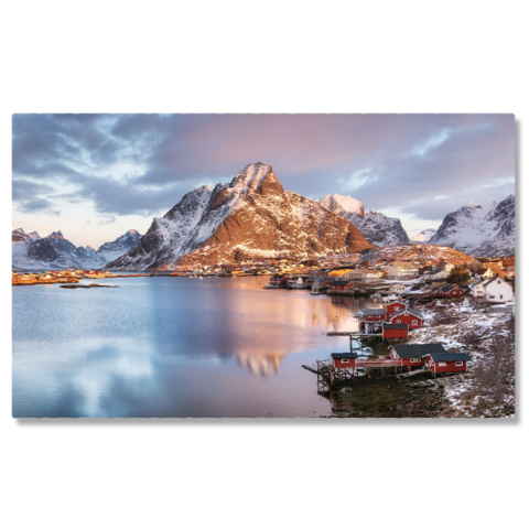 Peisaj - Tablou Canvas Case in Insulele Lofoten, Norvegia, Peisaj Nordic, Rorbu, Fjord, Maritim 3374 40x25CM