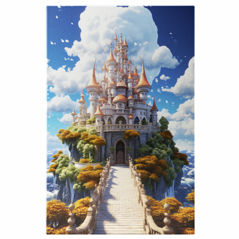 Castelul Zgârie-Nori în Natură - Drum Pietruit și Cer Pufos, Marime 40x25CM