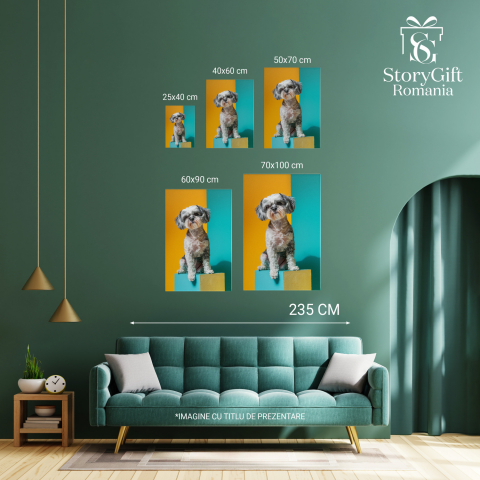 Tablou Canvas - Cățelul Abstract: Portret Diferit al Prietenului Patruped, Marime 40x25CM [3]