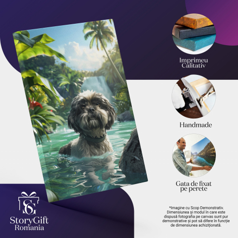 Cățelul din Apă Turcoaz - Pictură Digitală, Marime 40x25CM [1]