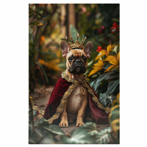 Câini - Tablou Canvas Cățelușul Încununat, Marime 40x25CM