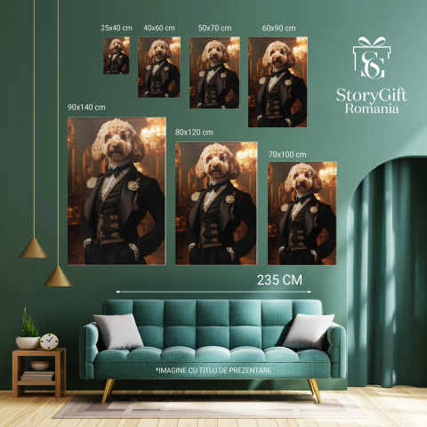  Tablou Canvas Personalizat Cavaler În Jupon Negru Și Guler ÎnaltMarime 120x80CM [5]