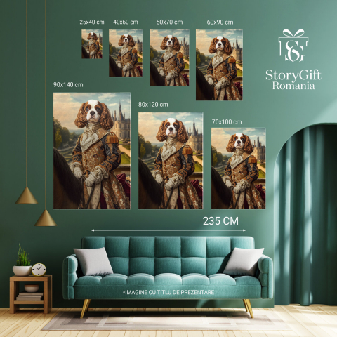  Tablou Canvas Personalizat Cavaler Regal Pe Cal Cu Detalii Aurii Și Guler SatinMarime 70x50CM [5]