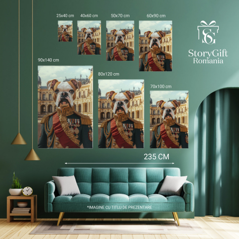  Tablou Canvas Personalizat Cavaler Regal Cu Uniformă Neagră Și Detalii AuriiMarime 40x25CM [5]