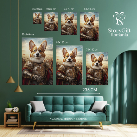  Tablou Canvas Personalizat Cavaler Regal Cu Uniformă Aurie Pe Frontul De LuptăMarime 100x70CM [5]