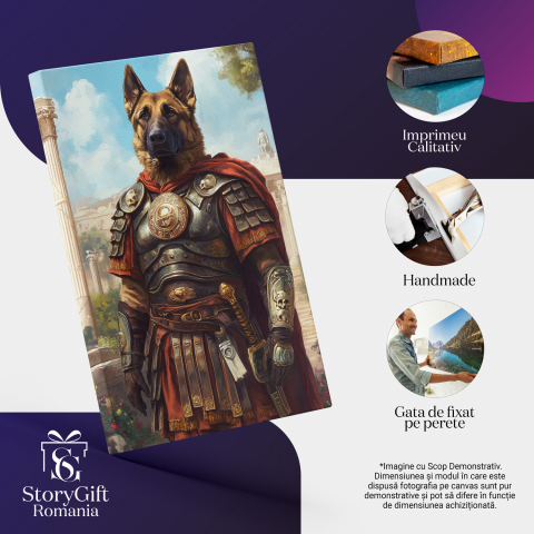  Tablou Canvas Personalizat Cavalerul Nopții Cu Armură Metalică Și Sabie AurieMarime 40x25CM [3]