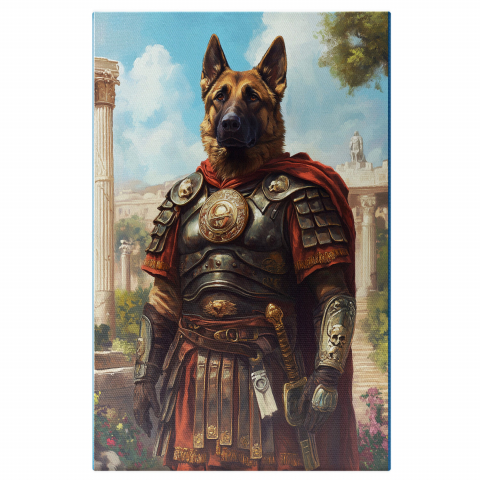 Războinici -  Tablou Canvas Personalizat Cavalerul Nopții Cu Armură Metalică Și Sabie AurieMarime 40x25CM