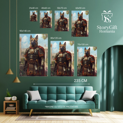  Tablou Canvas Personalizat Cavalerul Nopții Cu Armură Metalică Și Sabie AurieMarime 40x25CM [5]