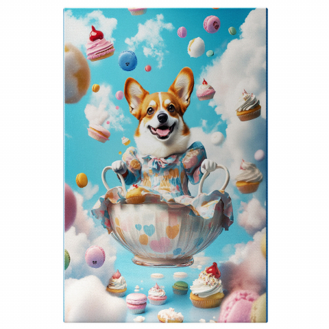 Abstract - Tablou Canvas Personalizat - Animal Iubitor de Dulciuri cu Cească de Ceai
Marime 40x25CM