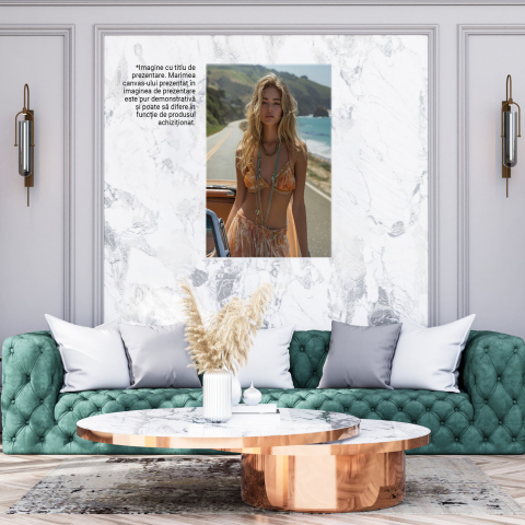 Fata Chic în Mașina Decapotabilă - Pictură Digitală, Marime 40x25CM [2]