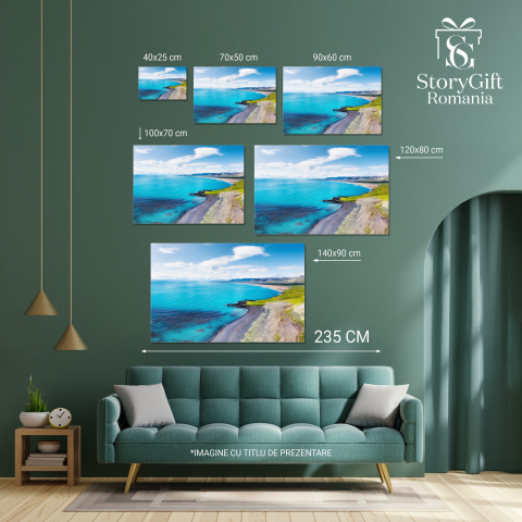 Coasta Ca Fundal – Tablou Canvas cu Perspectivă Superioară, Marime 40x25CM [3]