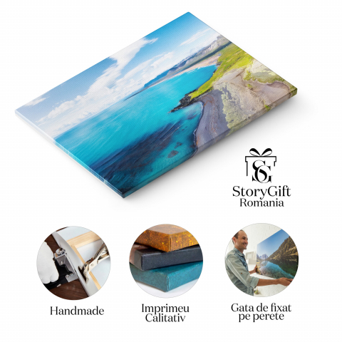 Coasta Ca Fundal – Tablou Canvas cu Perspectivă Superioară, Marime 40x25CM [1]