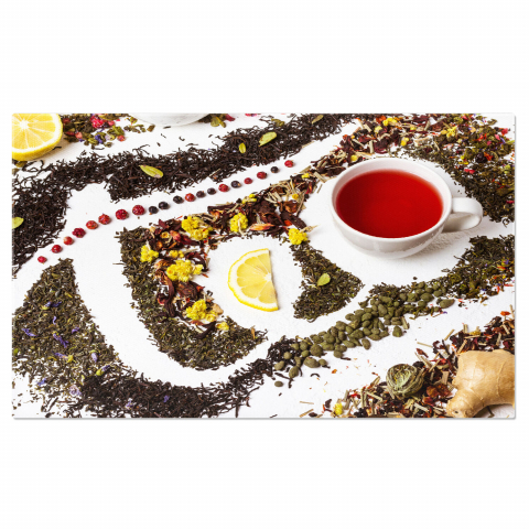 Băuturi - Tablou Canvas Colecție de Ceaiuri: Diverse Arome și Gusturi în Cadru Elegant, Marime 40x25CM