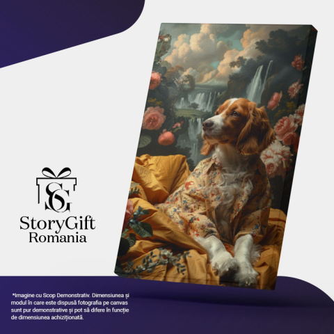 Tablou Canvas Companionul Visător Rafinament și Stil în Blana unui Câine Distins , Pictura Digitala 40x25CM [4]