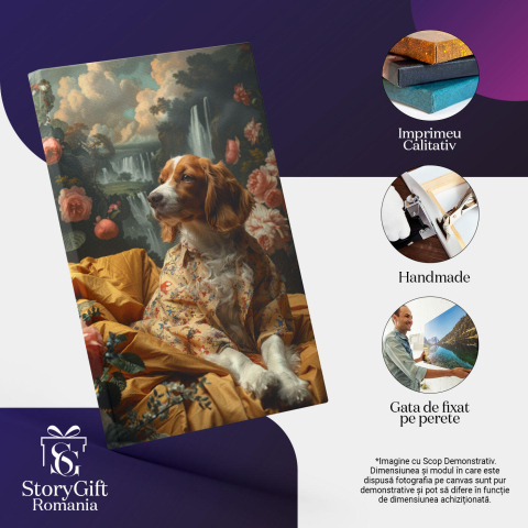Tablou Canvas Companionul Visător Rafinament și Stil în Blana unui Câine Distins , Pictura Digitala 40x25CM [2]