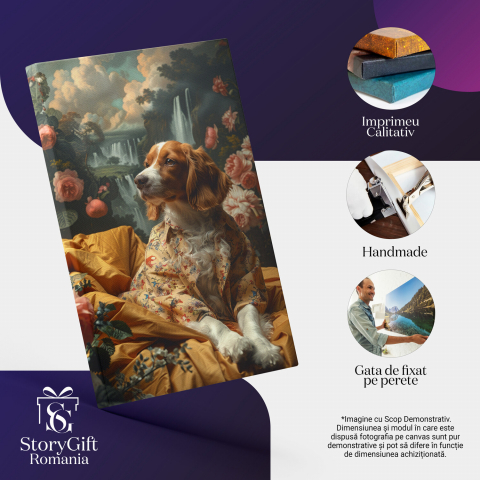 Companionul Visător - Tablou Canvas cu Rafinament și Stil în Blana unui Câine Distins, Marime 40x25CM [1]