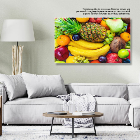 Tablou Canvas Compozitie de Fructe Proaspete, fruit, food, grape, banana, apple 503 40x25CM [2]